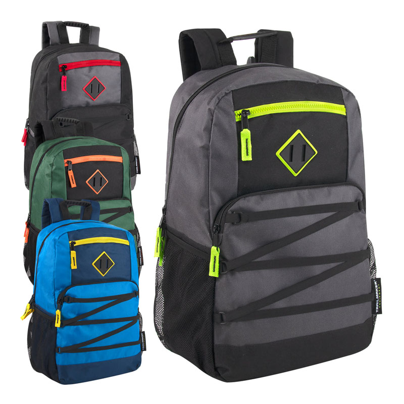 Mga Double Zipper na Bungee Backpack na May Seksyon ng Laptop